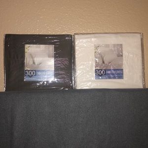 300 count thread full flat sheet (2) White & Grey